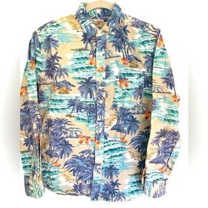 Faherty Tahitian‎ Dreams Hawaiian Long Sleeved Button Down Shirt Size L